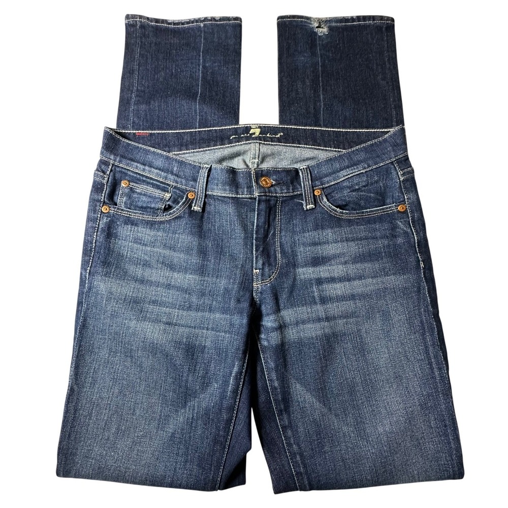 7 For All Mankind Womens 30x34 Dark Wash Straightโ Leg Denim Jeans